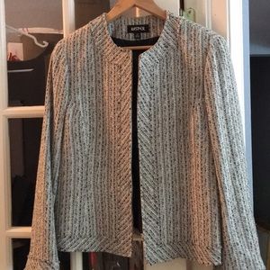 Kasper tweed like gray/white/black combo blazer